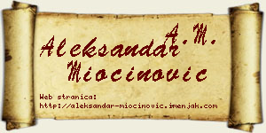 Aleksandar Miočinović vizit kartica